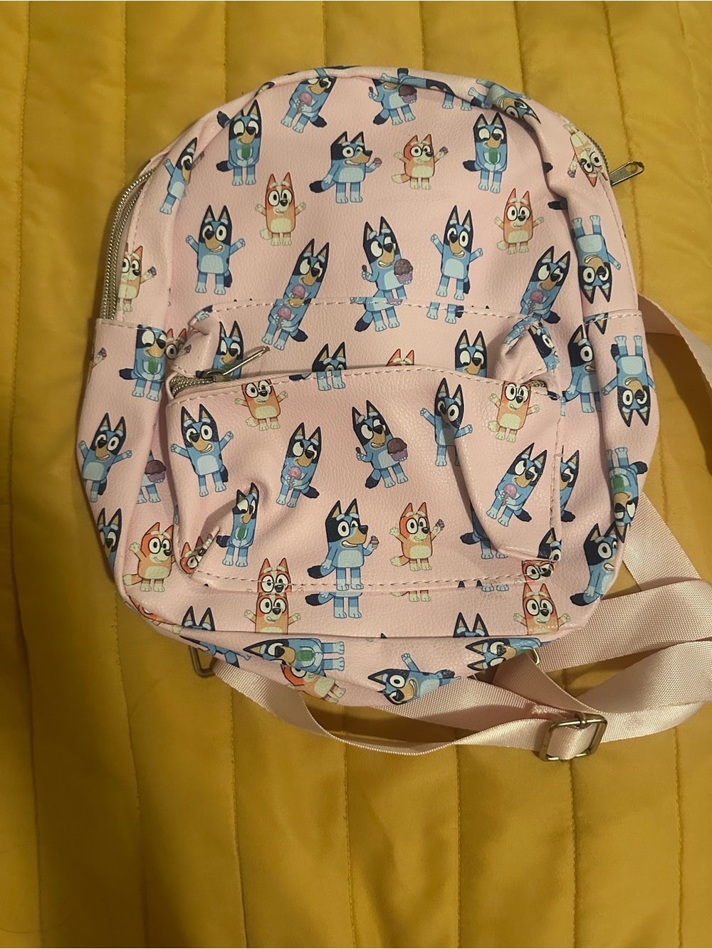 Pink Cartoon Print Crossbody Bag
